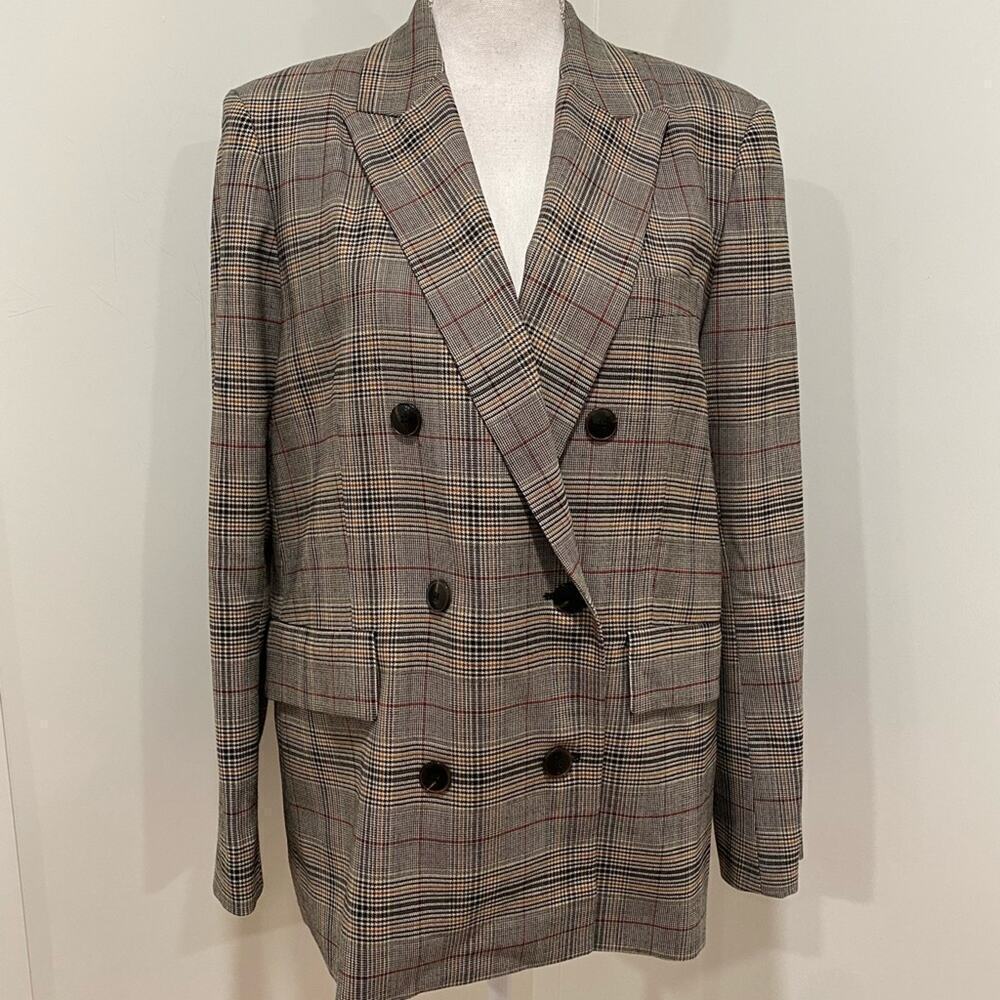 Gerard Darel Wool Blend Plaid Blazer